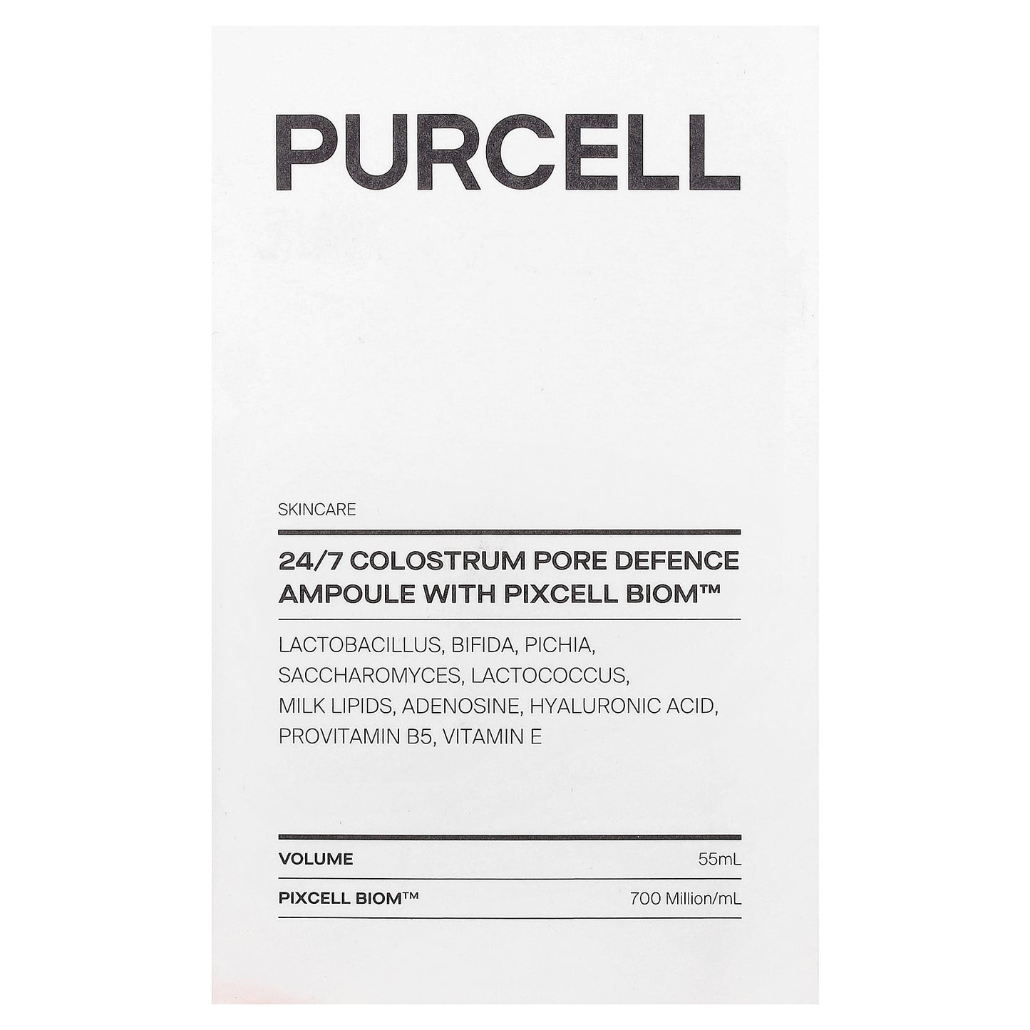 PURCELL, 24/7 Colostrum Pore Defence Ampoule with Pixcell Biom™, 1.85 fl oz (55 ml)