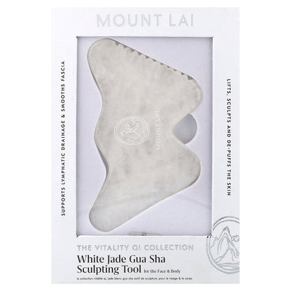 Mount Lai, The Vitality QI Collection, White Jade Gua Sha Sculpting Tool, 1 Count