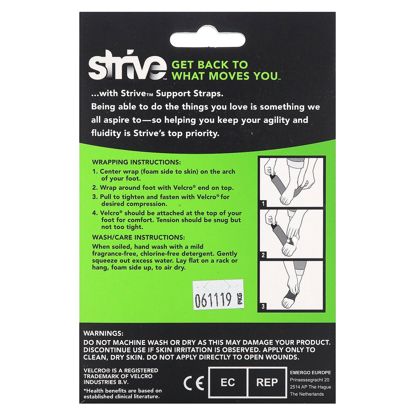 Strive, Plantar Fasciitis Support Strap, One Size Fits Most, 1 Count