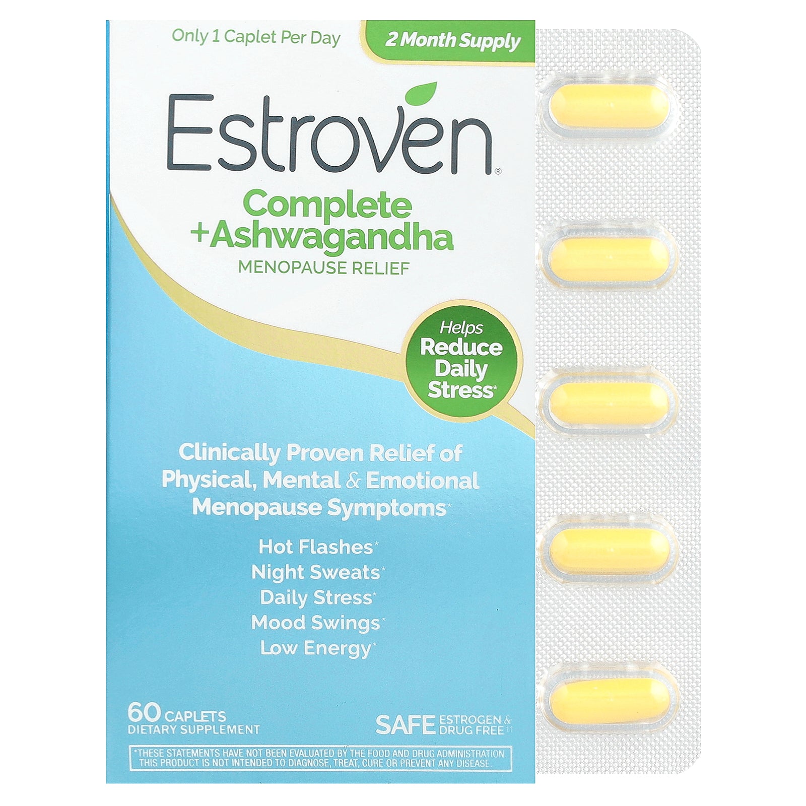 Estroven, Complete + Ashwagandha Menopause Relief, 60 Caplets