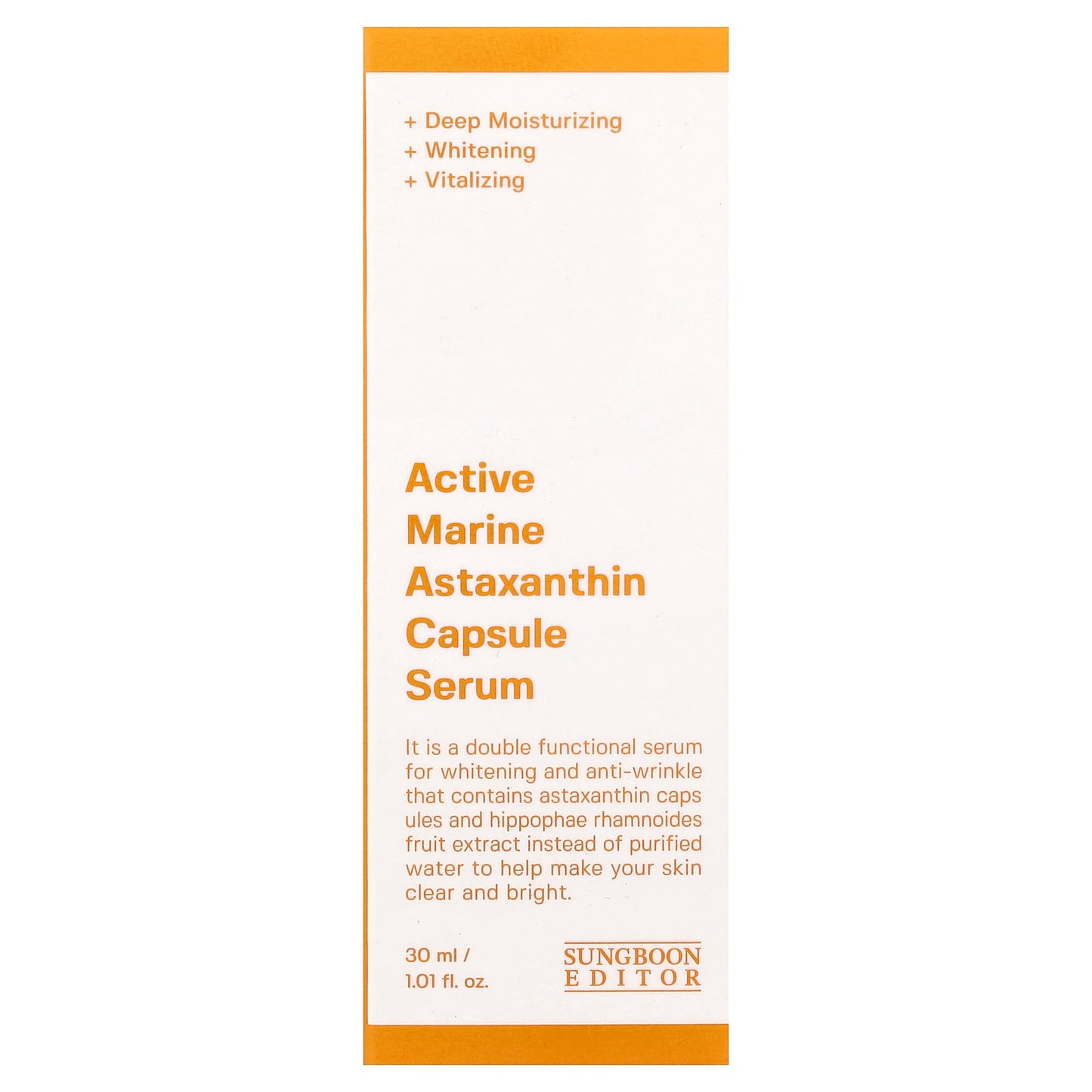 Sungboon Editor, Active Marine Astaxanthin Capsule Serum , 1.01 fl oz (30 ml)