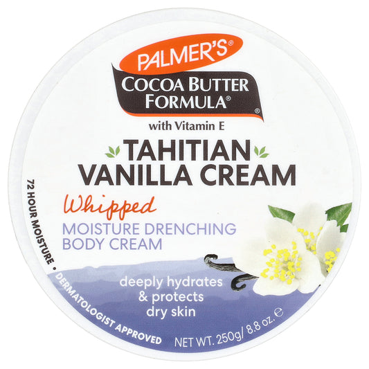 Palmer's, Cocoa Butter Formula® with Vitamin E, Whipped Moisture Drenching Body Cream, Tahitian Vanilla, 8.8 oz (250 g)