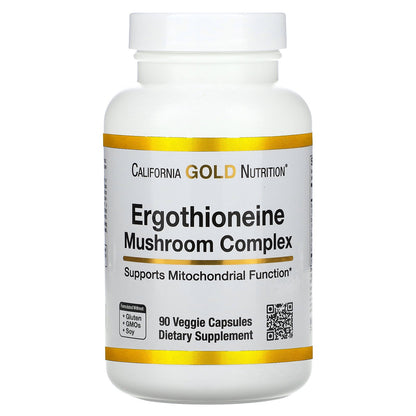 California Gold Nutrition, Ergothioneine Mushroom Complex with Organic Maitake, Organic Oyster, Organic Lion's Mane Mushroom Extracts and L-Ergothioneine, 90 Veggie Capsules