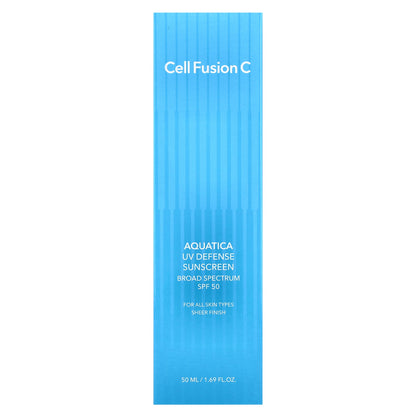 Cell Fusion C, Aquatica UV Defense Sunscreen, For All Skin Types, SPF 50, 1.69 fl oz (50 ml)