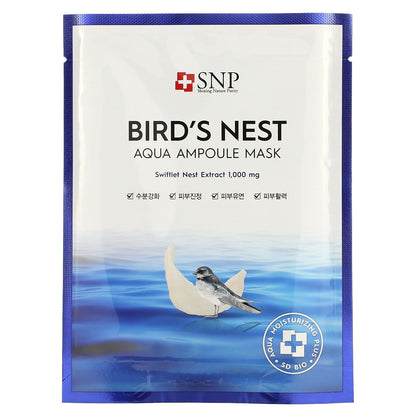 SNP, Bird's Nest Aqua Ampoule Beauty Mask, 10 Sheets, 0.84 fl oz (25 ml) Each