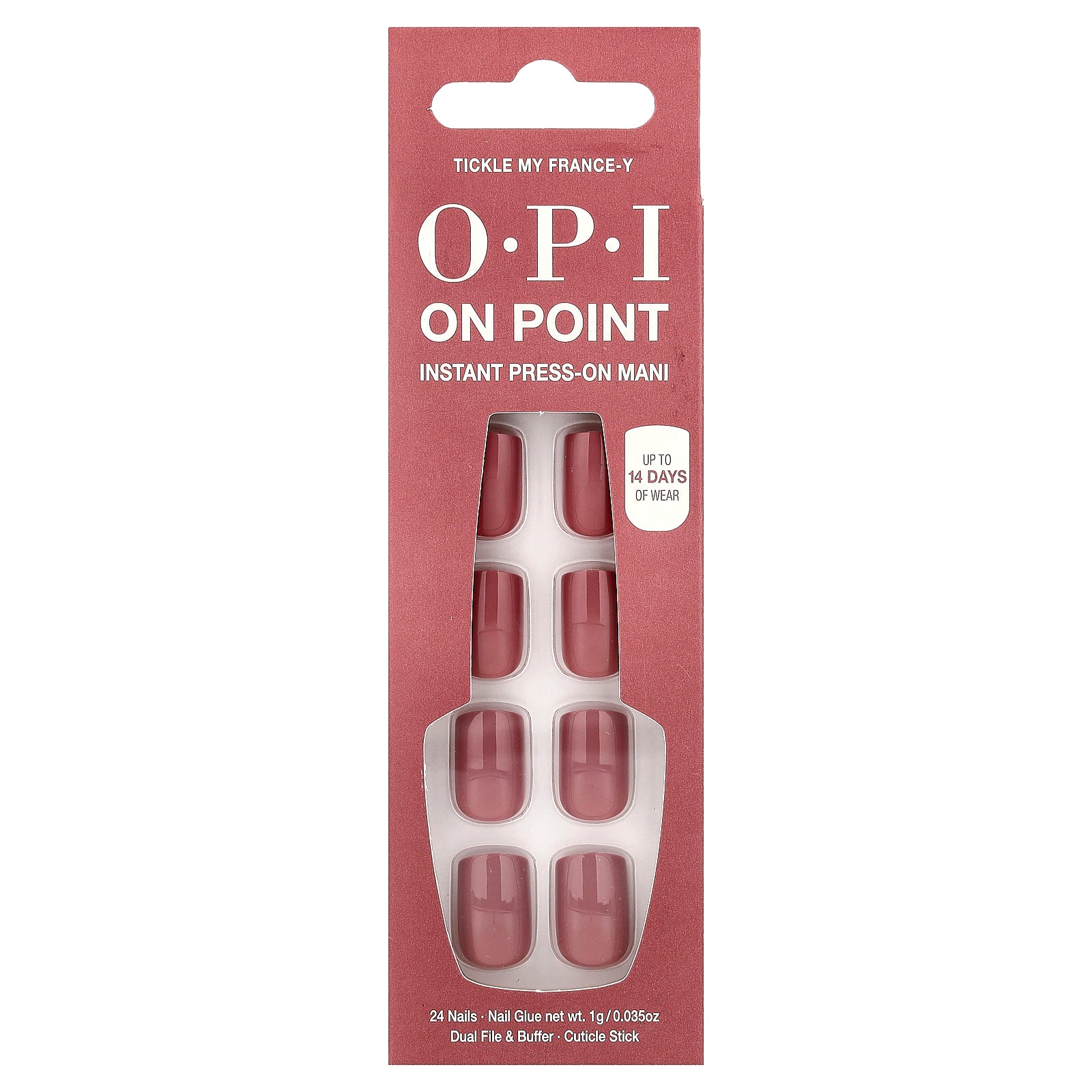 OPI, On Point, Instant Press-On Mani, Short Length, Tickle My France-Y, 27 Piece Kit