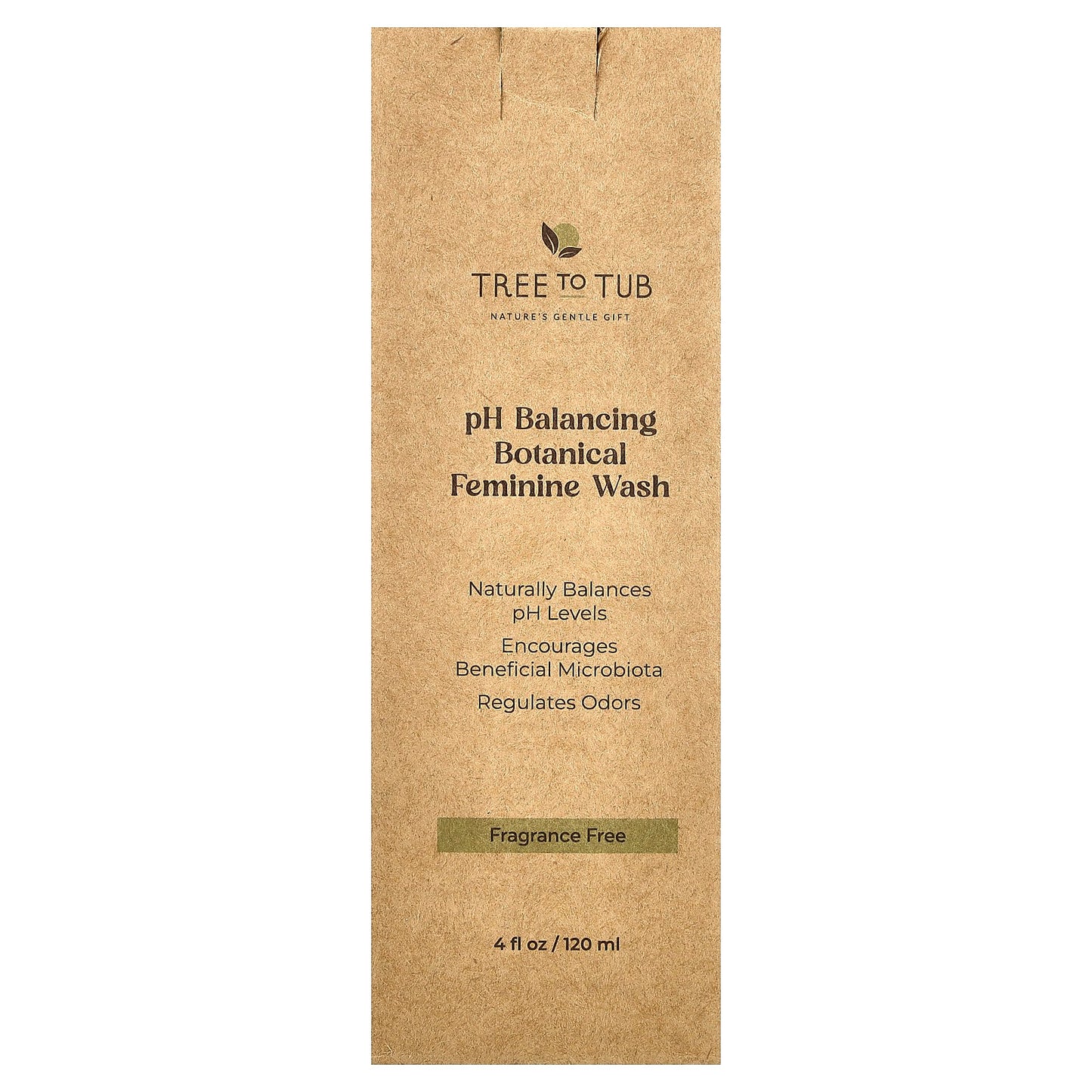Tree To Tub, pH Balancing Botanical Feminine Wash, Fragrance Free , 4 fl oz (120 ml)