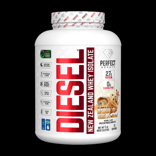 PERFECT Sports, Diesel, New Zealand Whey Isolate, Bubble Tea, Brown Sugar, 5 lbs (2.27 kg)