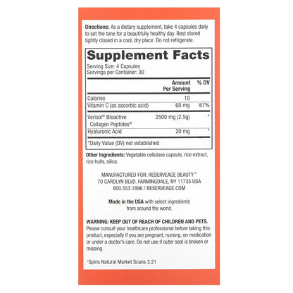 Reserveage Beauty, Collagen Replenish, 120 Capsules