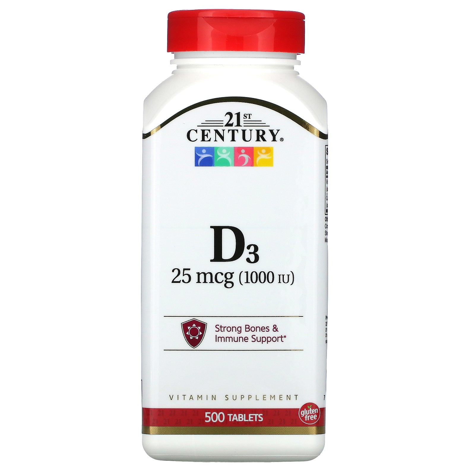 21st Century, Vitamin D3, 25 mcg (1,000 IU), 500 Tablets