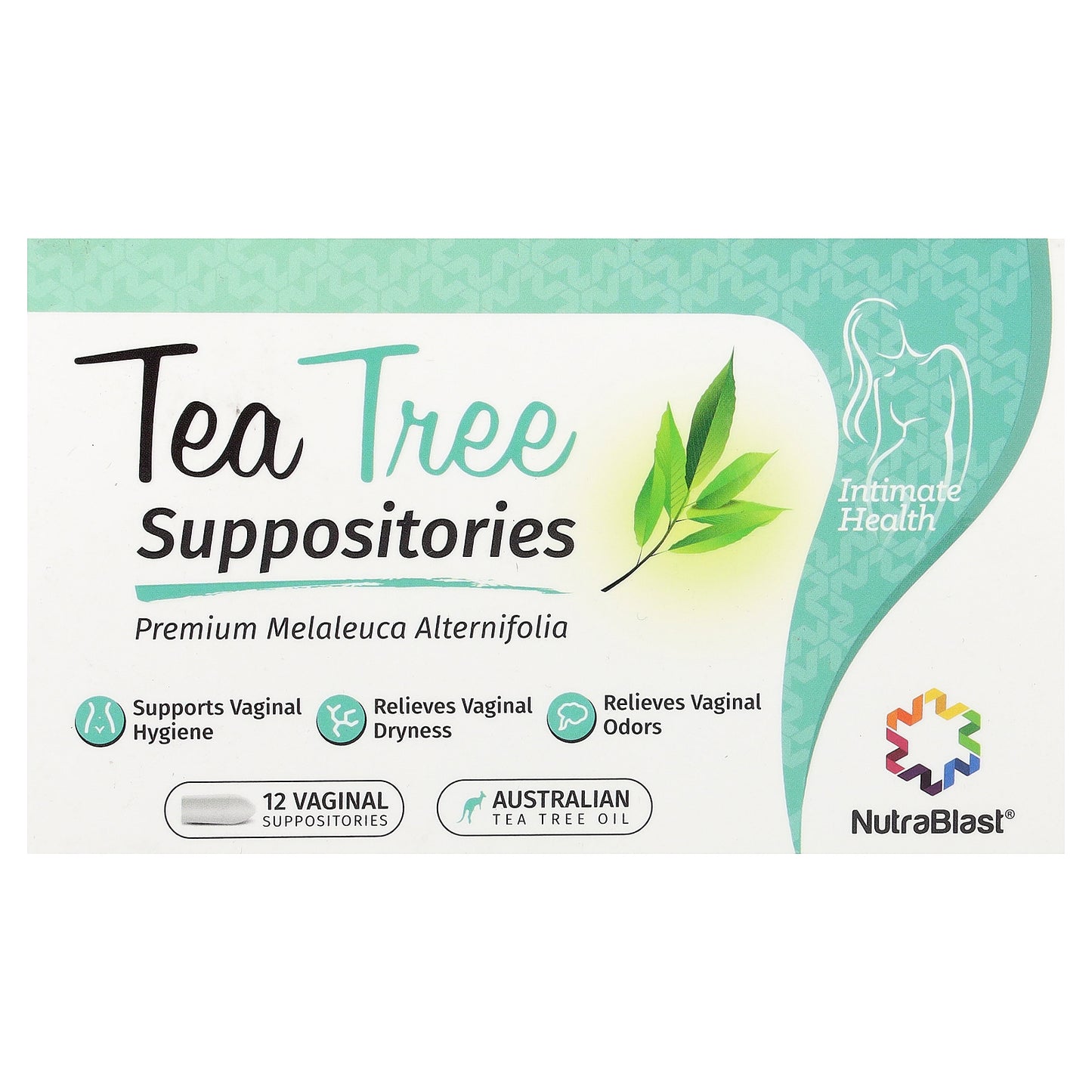 NutraBlast, Tea Tree Suppositories, 12 Vaginal Suppositories