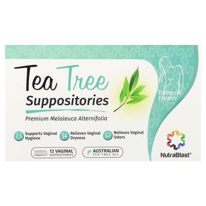 NutraBlast, Tea Tree Suppositories, 12 Vaginal Suppositories