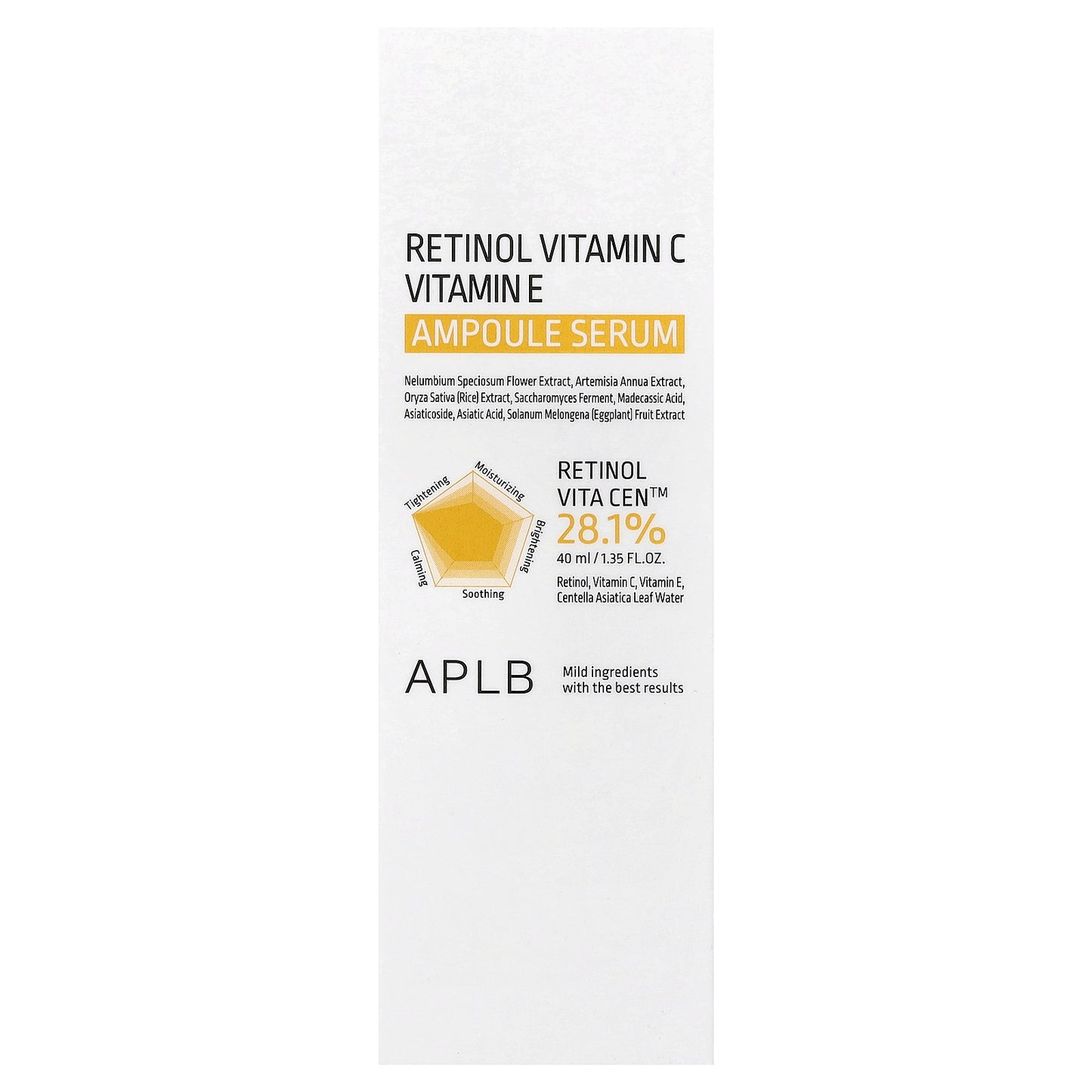 APLB, Retinol Vitamin C Vitamin E Ampoule Serum, 1.35 fl oz (40 ml)