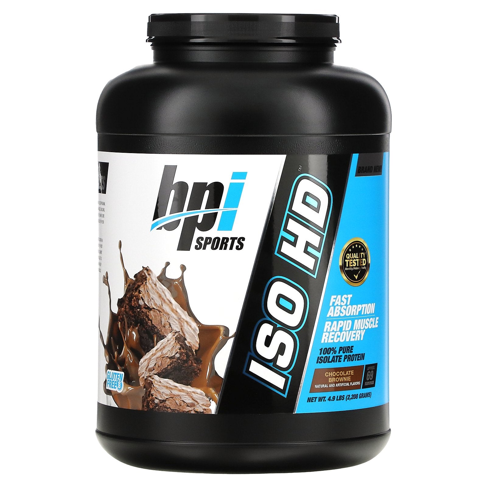 BPI Sports, ISO HD, 100% Pure Isolate Protein, Chocolate Brownie, 4.9 lbs (2,208 g)