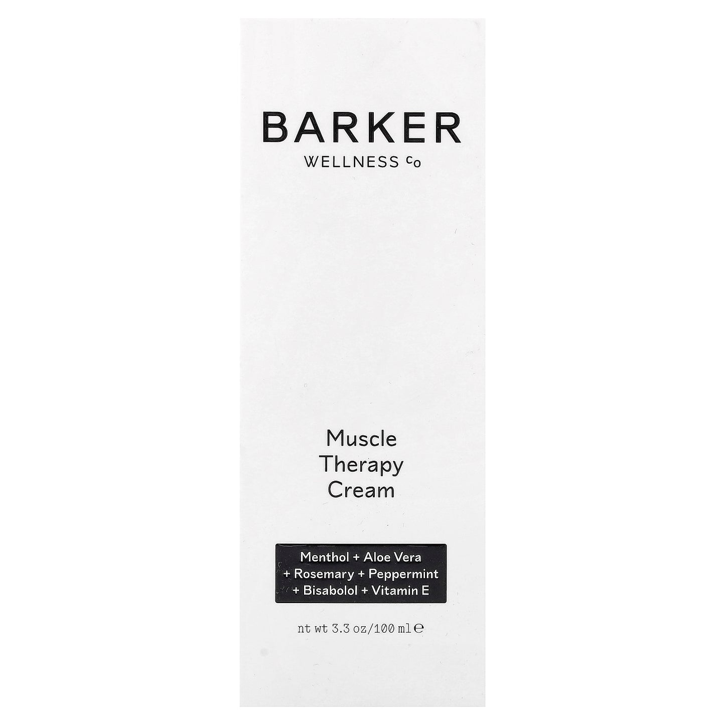 Barker Wellness Co, Muscle Therapy Cream, 3.3 oz (100 ml)