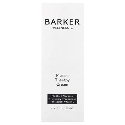 Barker Wellness Co, Muscle Therapy Cream, 3.3 oz (100 ml)