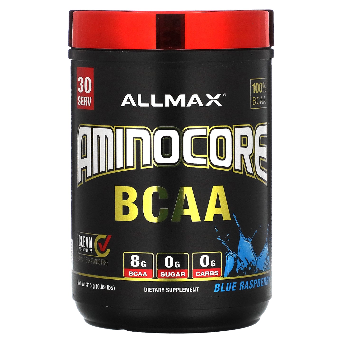 ALLMAX, AMINOCORE™ BCAA, Blue Raspberry, 0.69 lbs (315 g)