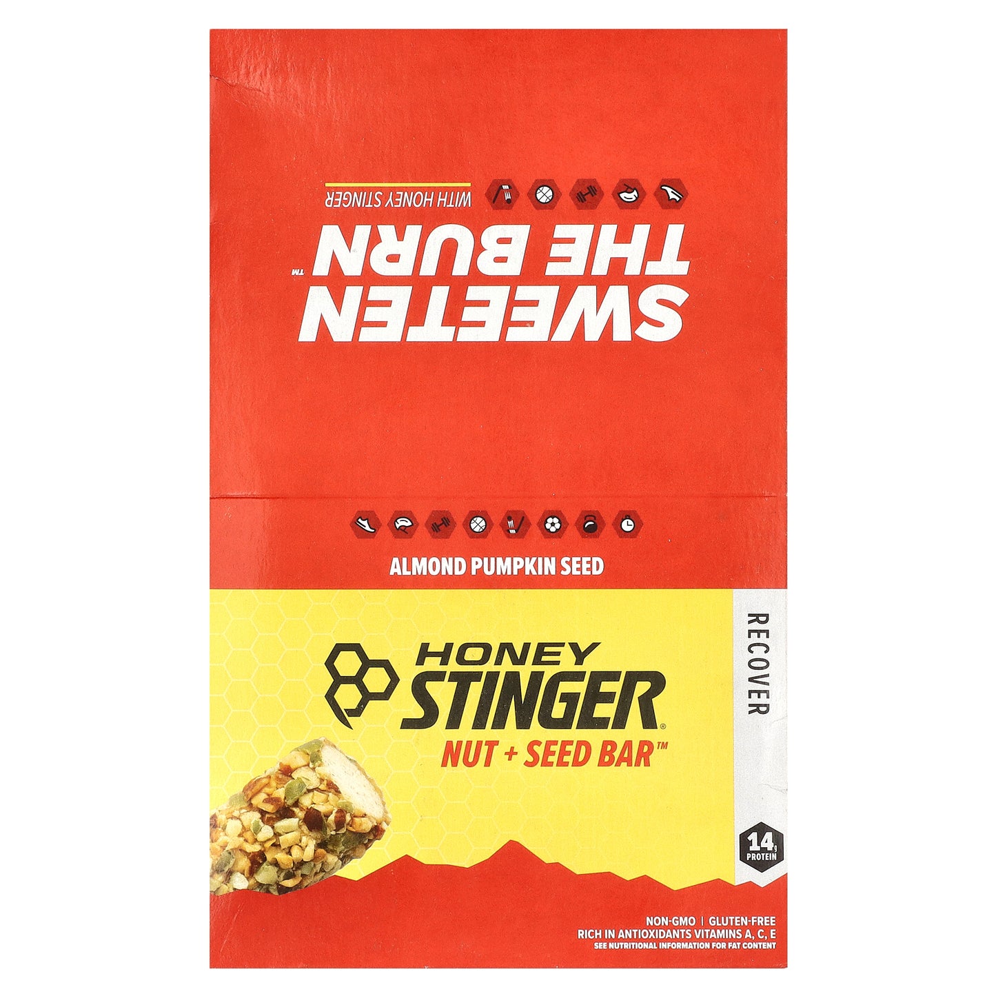 Honey Stinger, Nut + Seed Bar™, Almond Pumpkin Seed, 12 Bars, 1.98 oz (56 g) Each