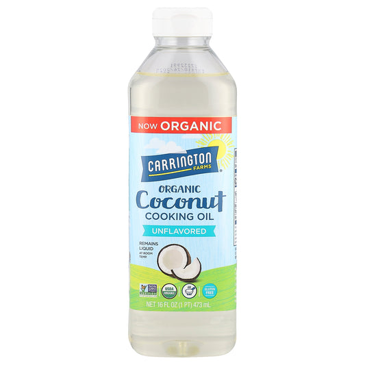 Carrington Farms, Organic Coconut Cooking Oil, Unflavored, 16 fl oz (473 ml)