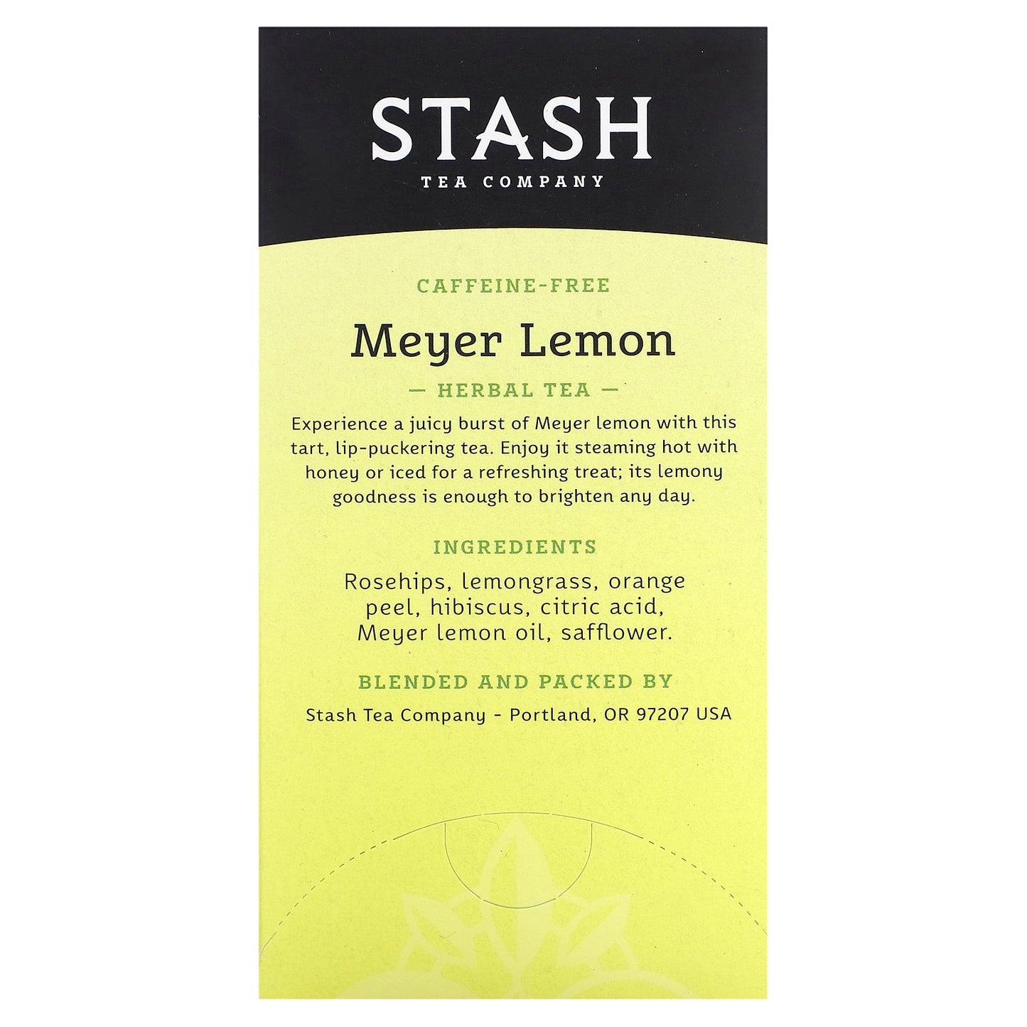 Stash Tea, Herbal Tea, Meyer Lemon, Caffeine-Free , 20 Tea Bags, 1.3 oz (38 g)