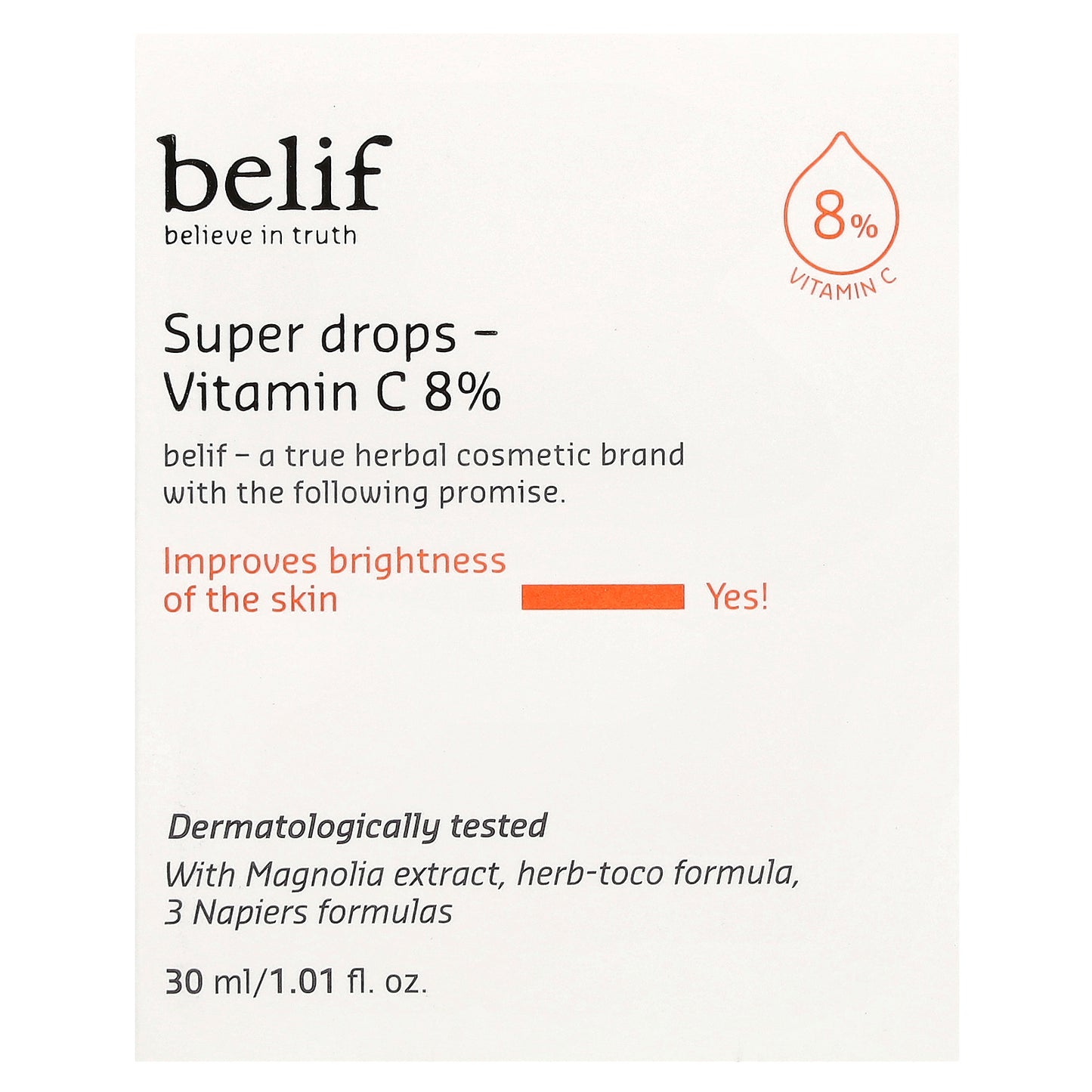 belif, Super Drops, Vitamin C 8%, 1.01 fl oz (30 ml)