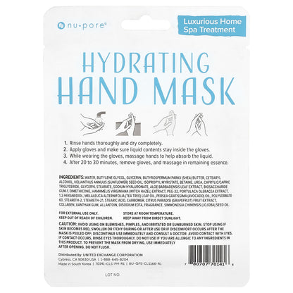 Nu-Pore, Hydrating Hand Mask, 1 Pair