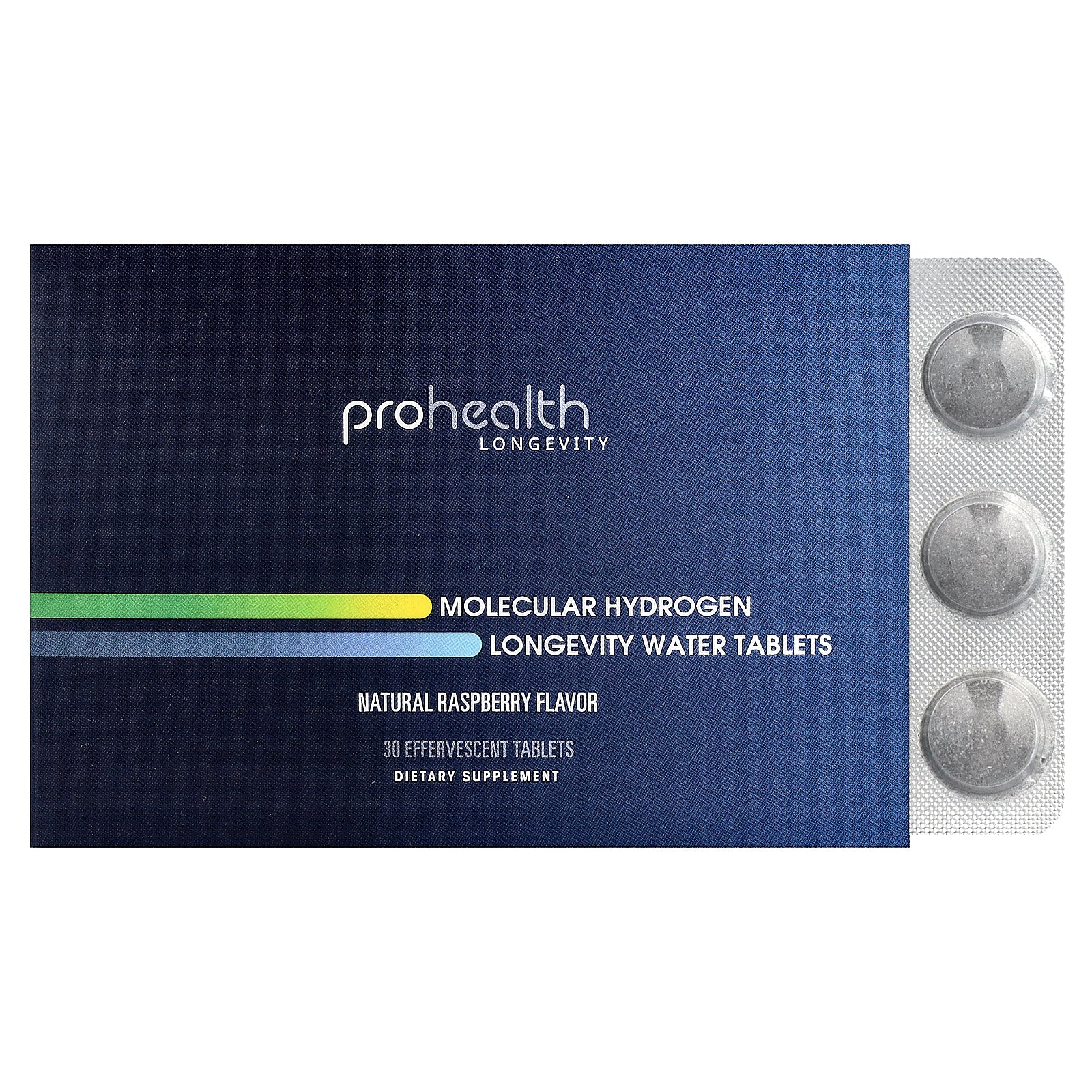 ProHealth Longevity, Molecular Hydrogen Longevity Water Tablets, Natural Raspberry, 30 Effervescent Tablets (80 mg per Tablet)