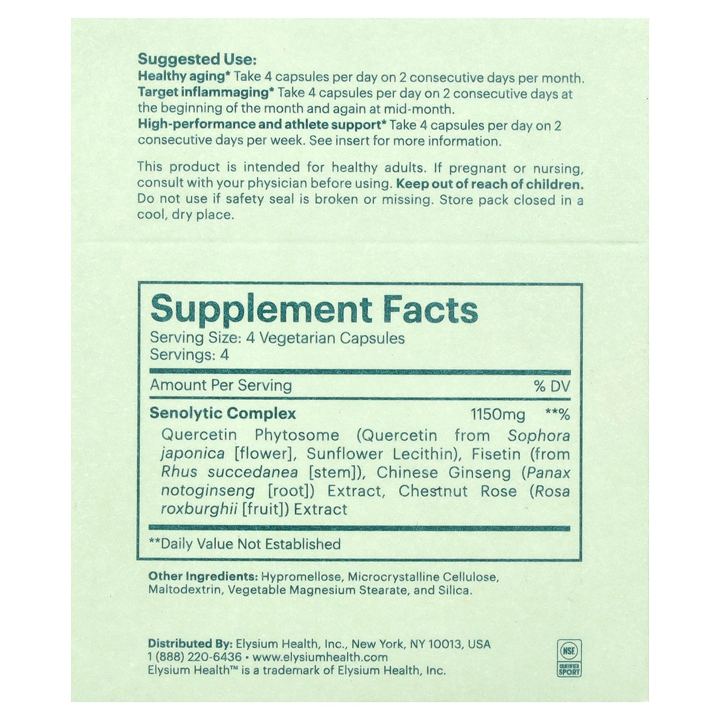 Elysium, Senolytic Complex , 16 Capsules