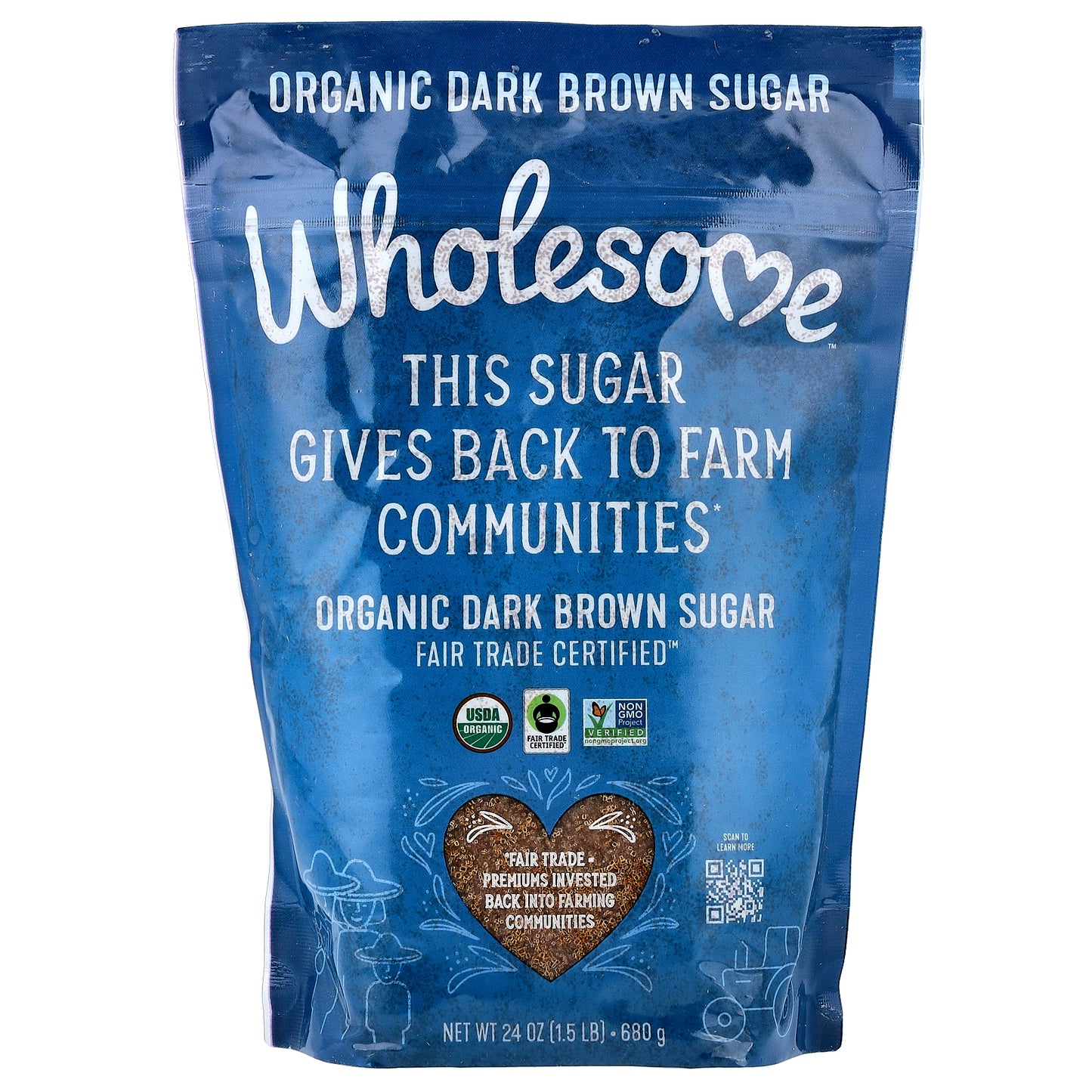 Wholesome Sweeteners, Organic Dark Brown Sugar, 24 oz (680 g)