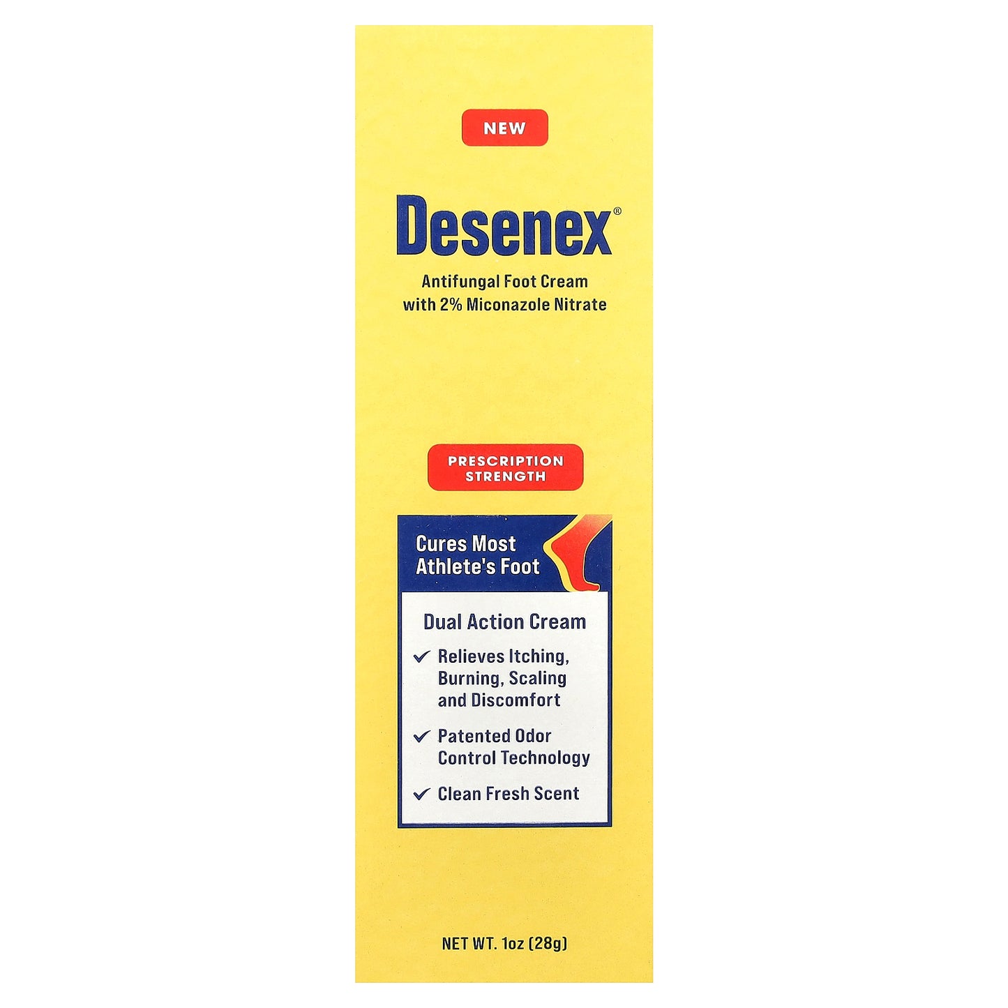 Desenex, Antifungal Foot Cream with 2% Miconazole Nitrate, Clean Fresh, 1 oz (28 g)