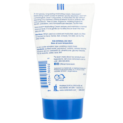 Vanicream, Moisturizing Cream, For Sensitive Skin, Fragrance Free, 2 oz (57 g)