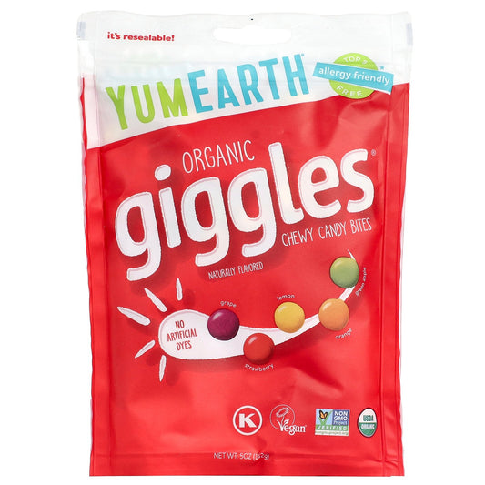 YumEarth, Organic Giggles™, Chewy Candy Bites, 5 oz (142 g)