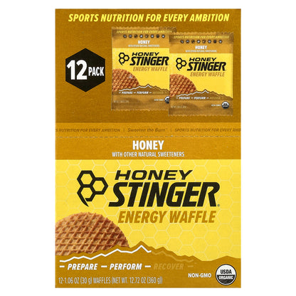 Honey Stinger, Energy Waffle, Honey , 12 Waffles, 1.06 oz (30 g) Each