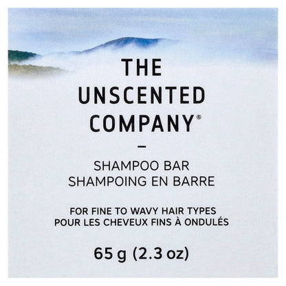 The Unscented Company, Shampoo Bar, For Fine to Wavy Hair Types, Fragrance Free, 2.3 oz (65 g)