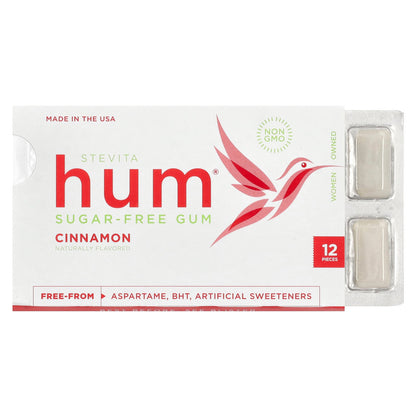 Stevita Naturals, Hum®, Sugar-Free Gum, Cinnamon, 12 Pieces