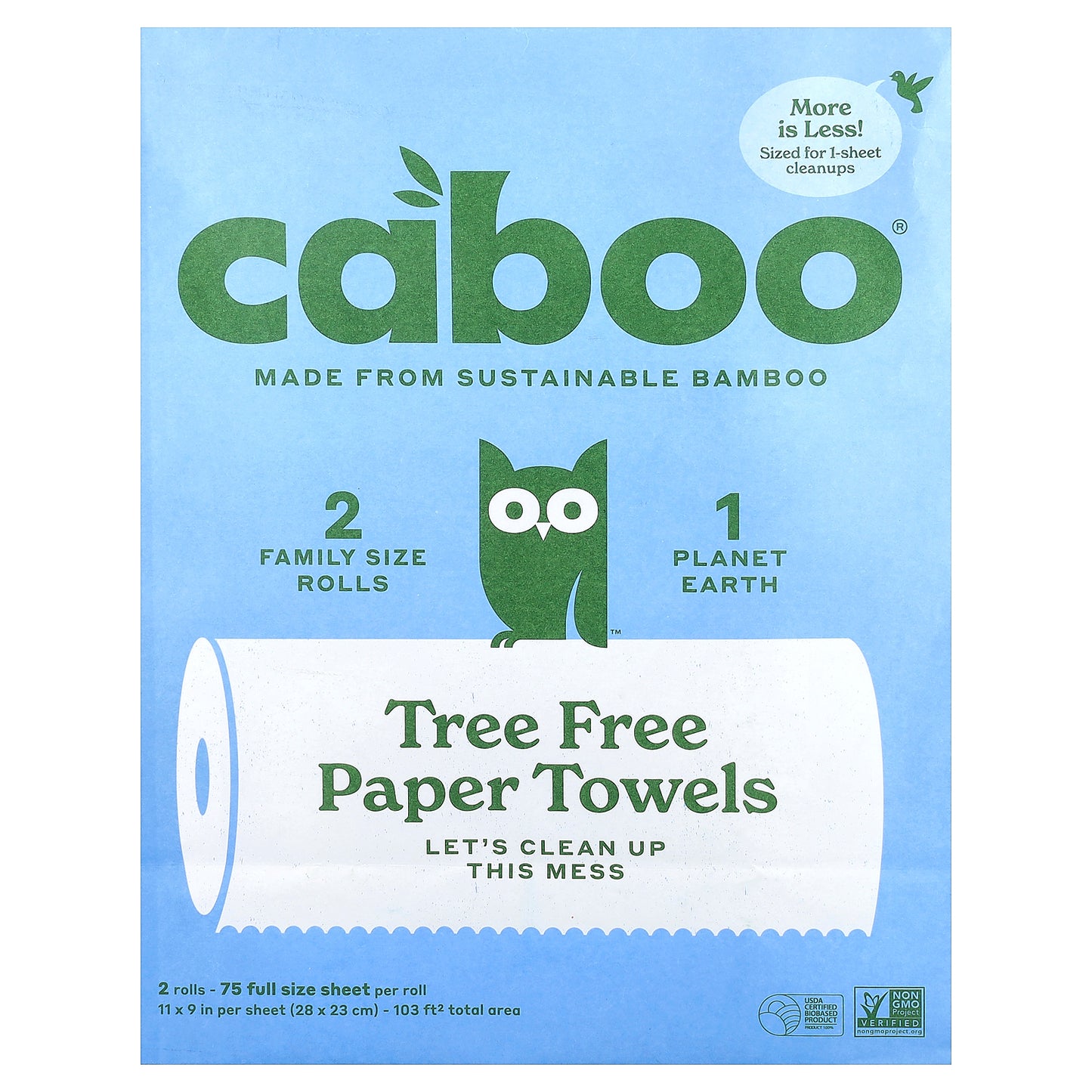 Caboo, Tree Free Paper Towels, 2 Rolls