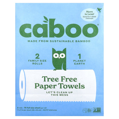 Caboo, Tree Free Paper Towels, 2 Rolls