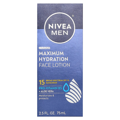 Nivea, Men, Maximum Hydration Face Lotion, SPF 15, 2.5 fl oz (75 ml)