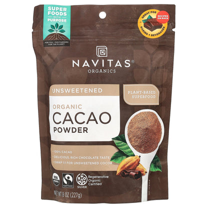 Navitas Organics, Organic Cacao Powder, Unsweetened, 8 oz (227 g)