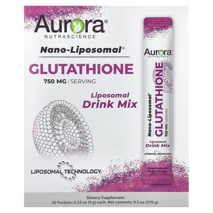 Aurora Nutrascience, Nano-Liposomal®, Glutathione, Liposomal Drink Mix, 30 Packets, 0.32 oz (9 g) Each