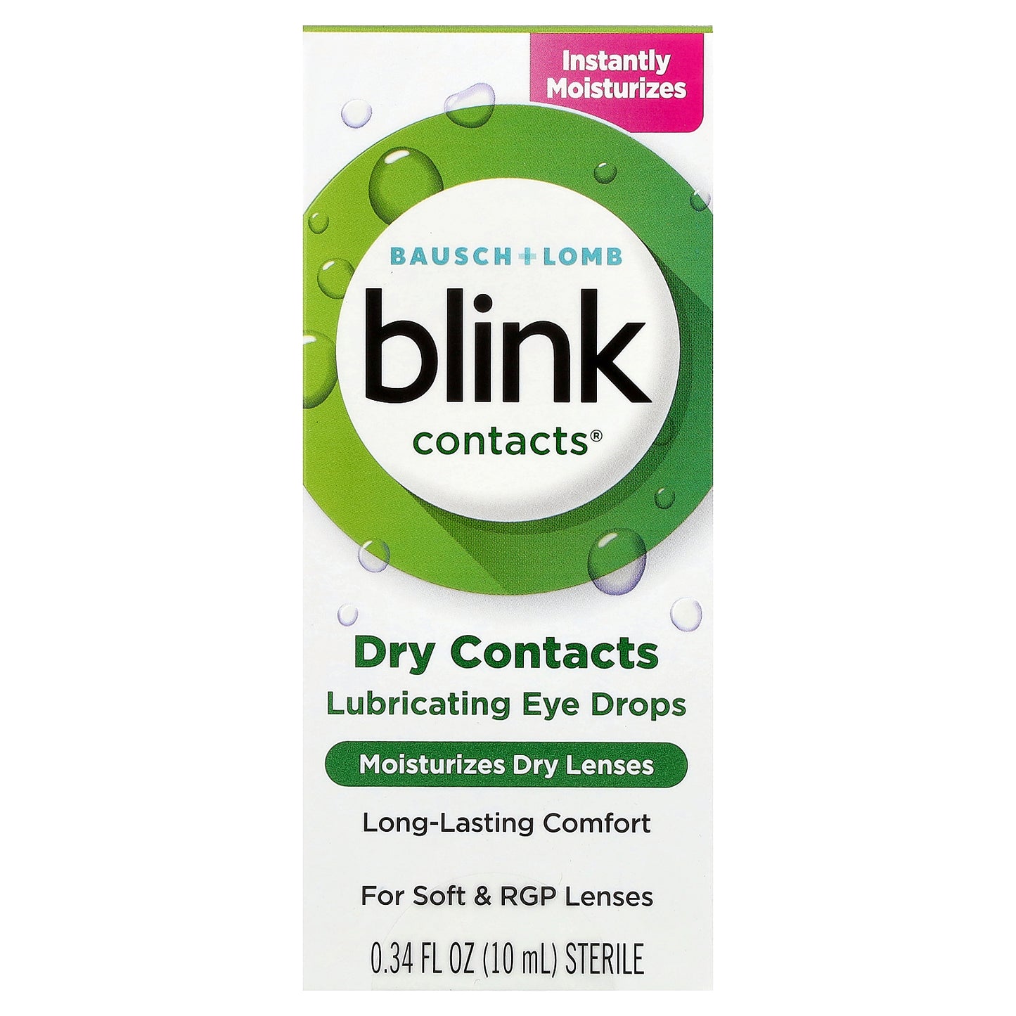 Bausch + Lomb Blink, Blink Contacts®, Dry Contacts, Lubricating Eye Drops, 0.34 fl oz (10 ml)