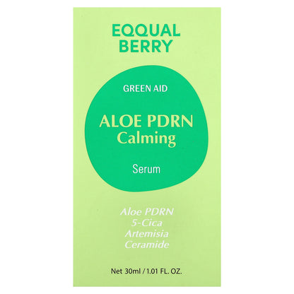 EQQUALBERRY, Green Aid, Aloe PDRN Calming Serum, 1.01 fl oz (30 ml)
