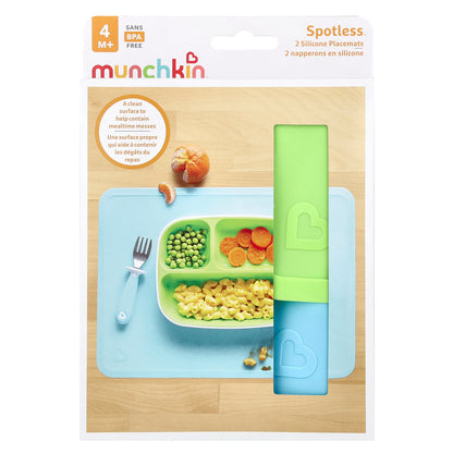 Munchkin, Spotless™, Silicone Placemats, 4 Months+, 2 Count