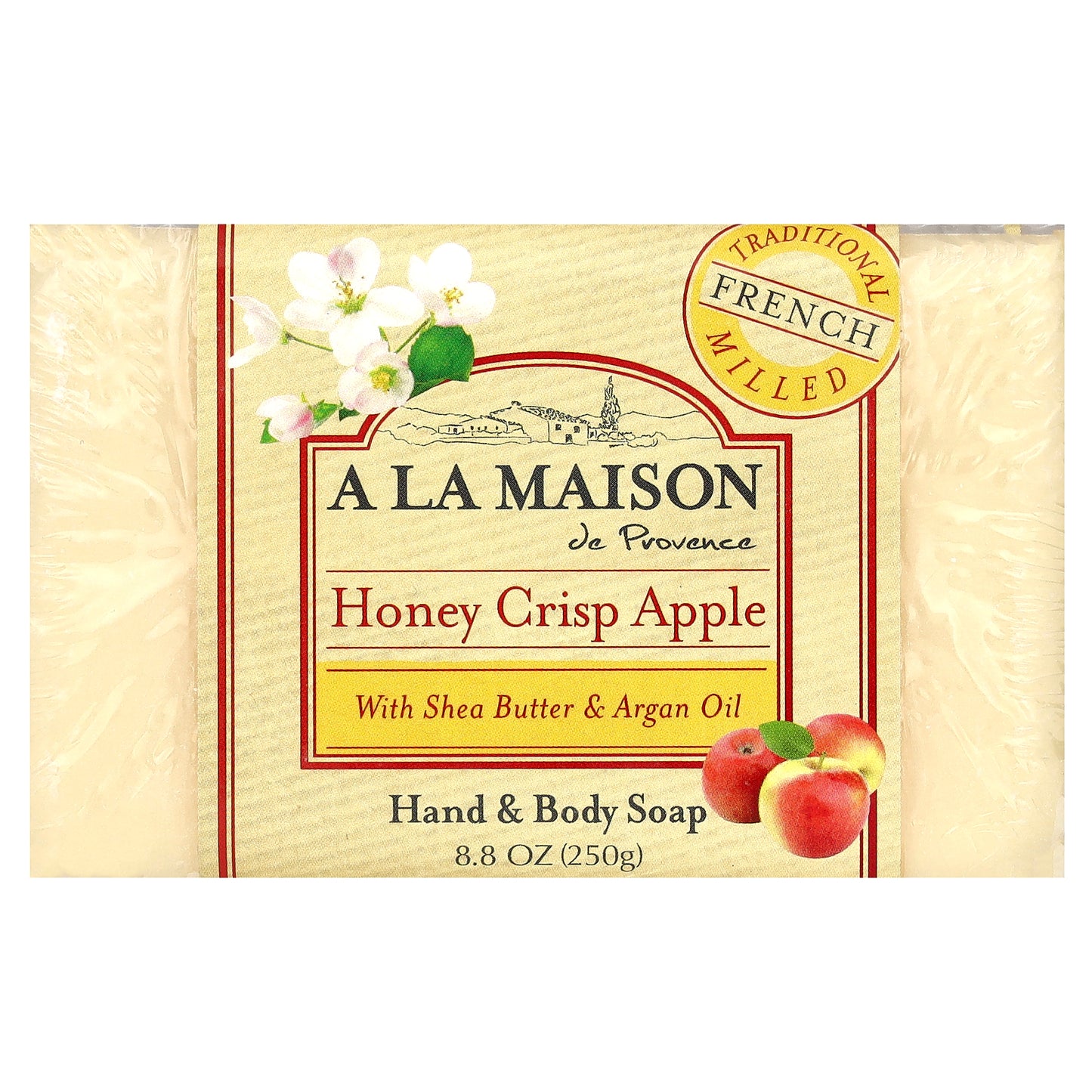 A La Maison de Provence, Hand & Body Bar Soap, Honey Crisp Apple, 8.8 oz (250 g)