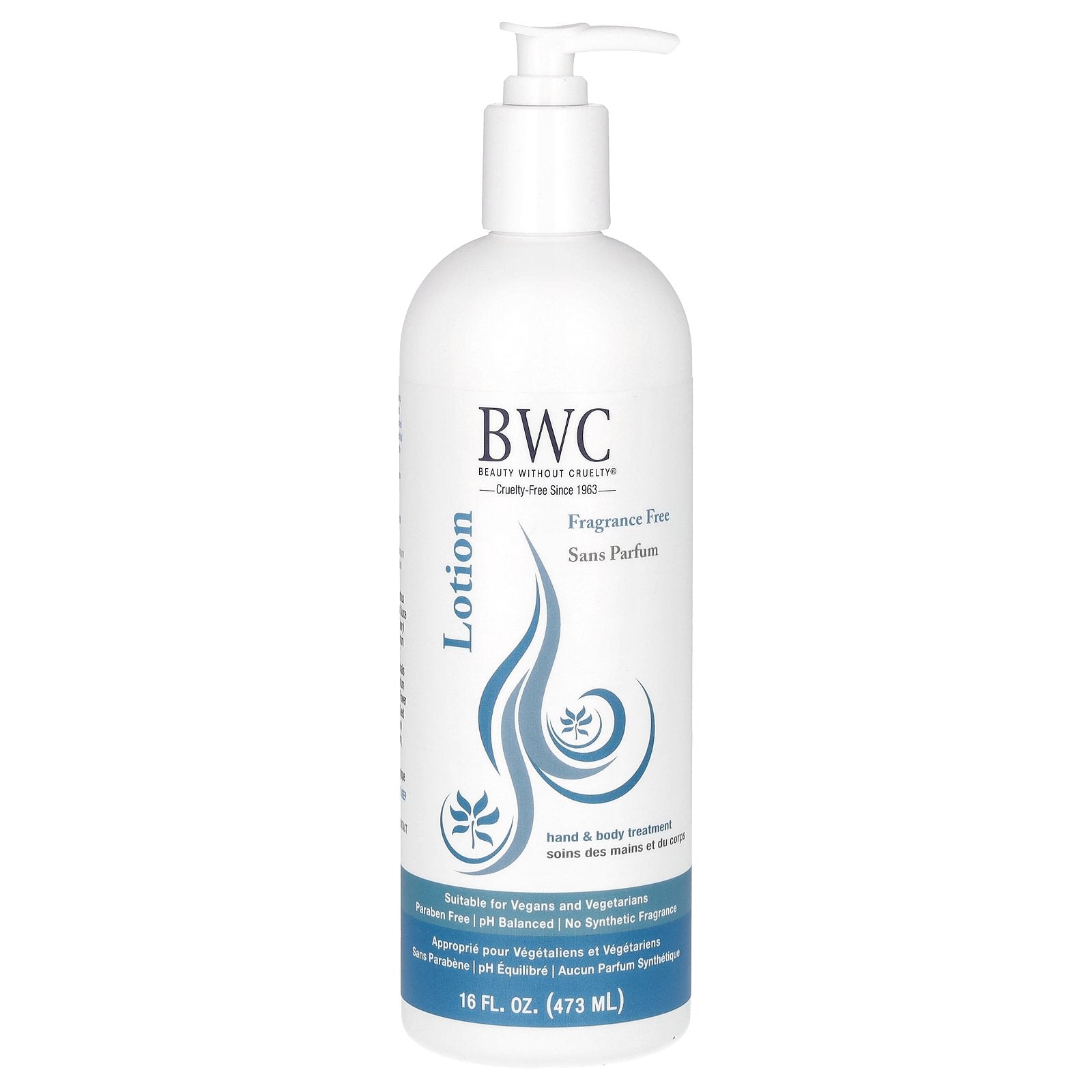 Beauty Without Cruelty, Hand & Body Lotion, Fragrance Free, 16 fl oz (473 ml)