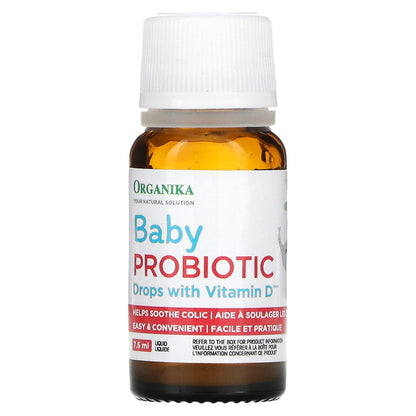 Organika, Baby Probiotic Drops with Vitamin D, 0-3 Years , 0.25 fl oz (7.5 ml)