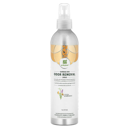 Grab Green, Garbage Bin Odor Removal Spray, Refreshing Wildflowers, 5 oz (147 ml)