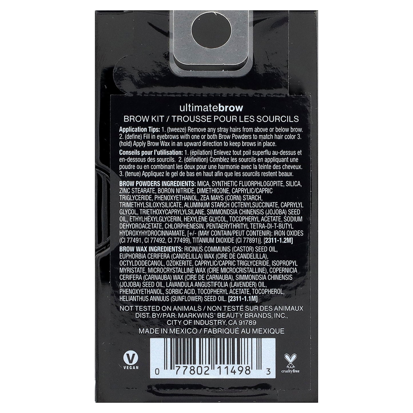 wet n wild, Ultimate Brow Kit™, 1111498 Dark Brown, 0.07 oz. (2.2 g)