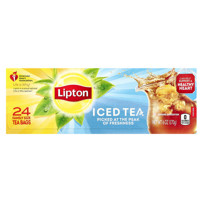 Lipton, Black Tea, Iced Tea, 24 Family Size Tea Bags, 6 oz (170 g)