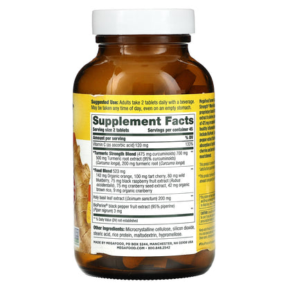 MegaFood, Turmeric Curcumin Extra Strength, 90 Tablets